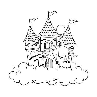 şirin peri masalı unicorn castle bulutlar ile