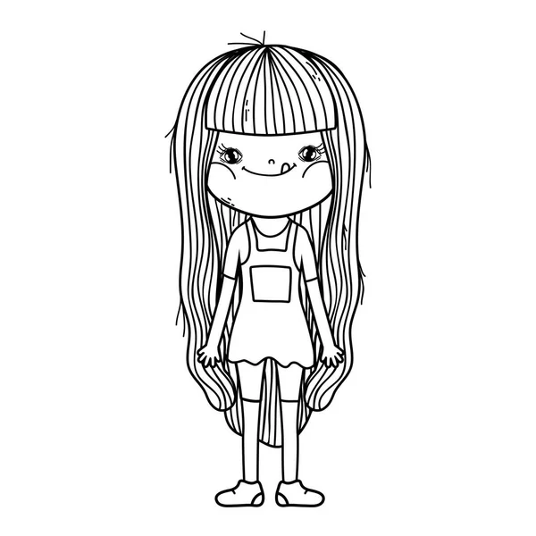 Niña lindo personaje — Vector de stock