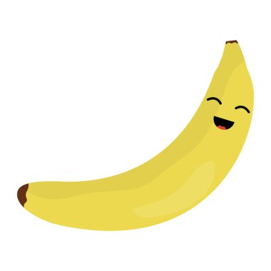 lezzetli muz meyve kawaii karakter