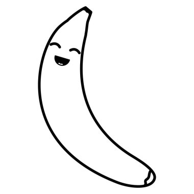 lezzetli muz meyve kawaii karakter