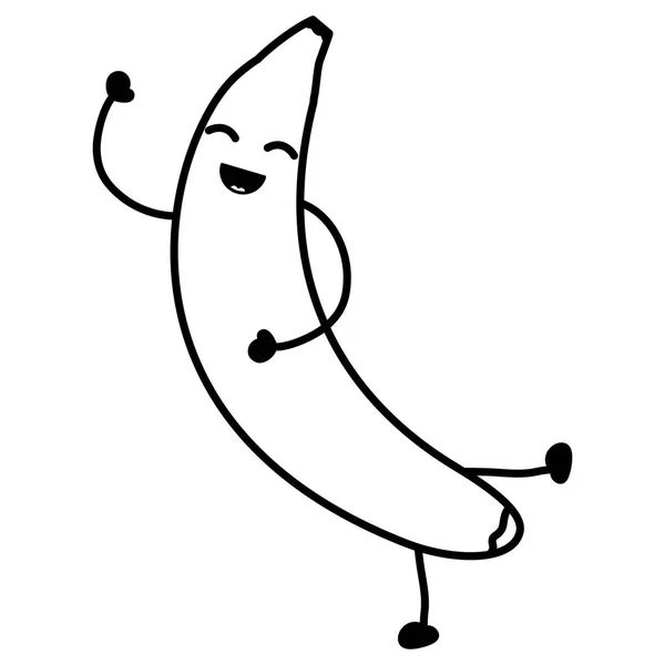 Läcker banan frukt kawaii karaktär — Stock vektor