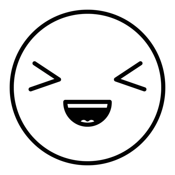 Happy face emoticon character — Stock Vector