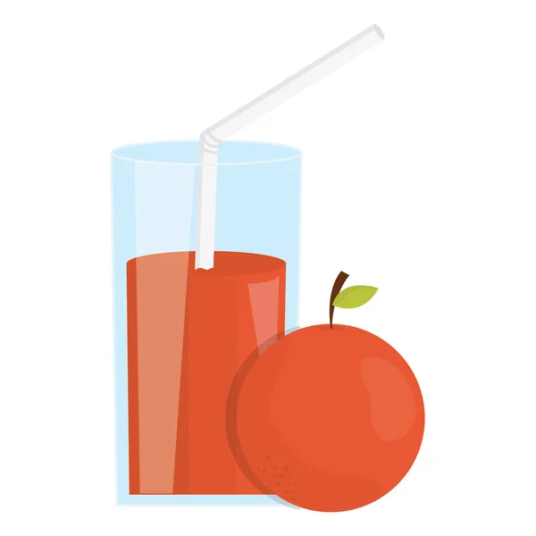 Vaso con zumo de naranja — Vector de stock