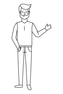 adam izole simge siyah ve beyaz