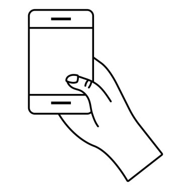 cep telefonu el holding siyah ve beyaz