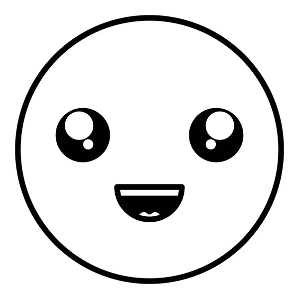 Personagem emoticon rosto feliz — Vetor de Stock