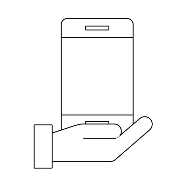 Téléphone portable main tenant — Image vectorielle