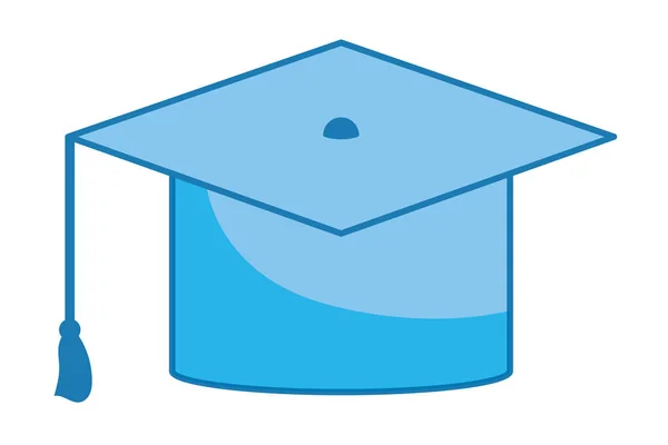 Chapeau de graduation icône isolée — Image vectorielle
