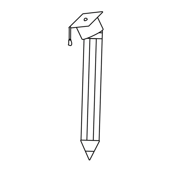 Crayon avec casquette graduée — Image vectorielle