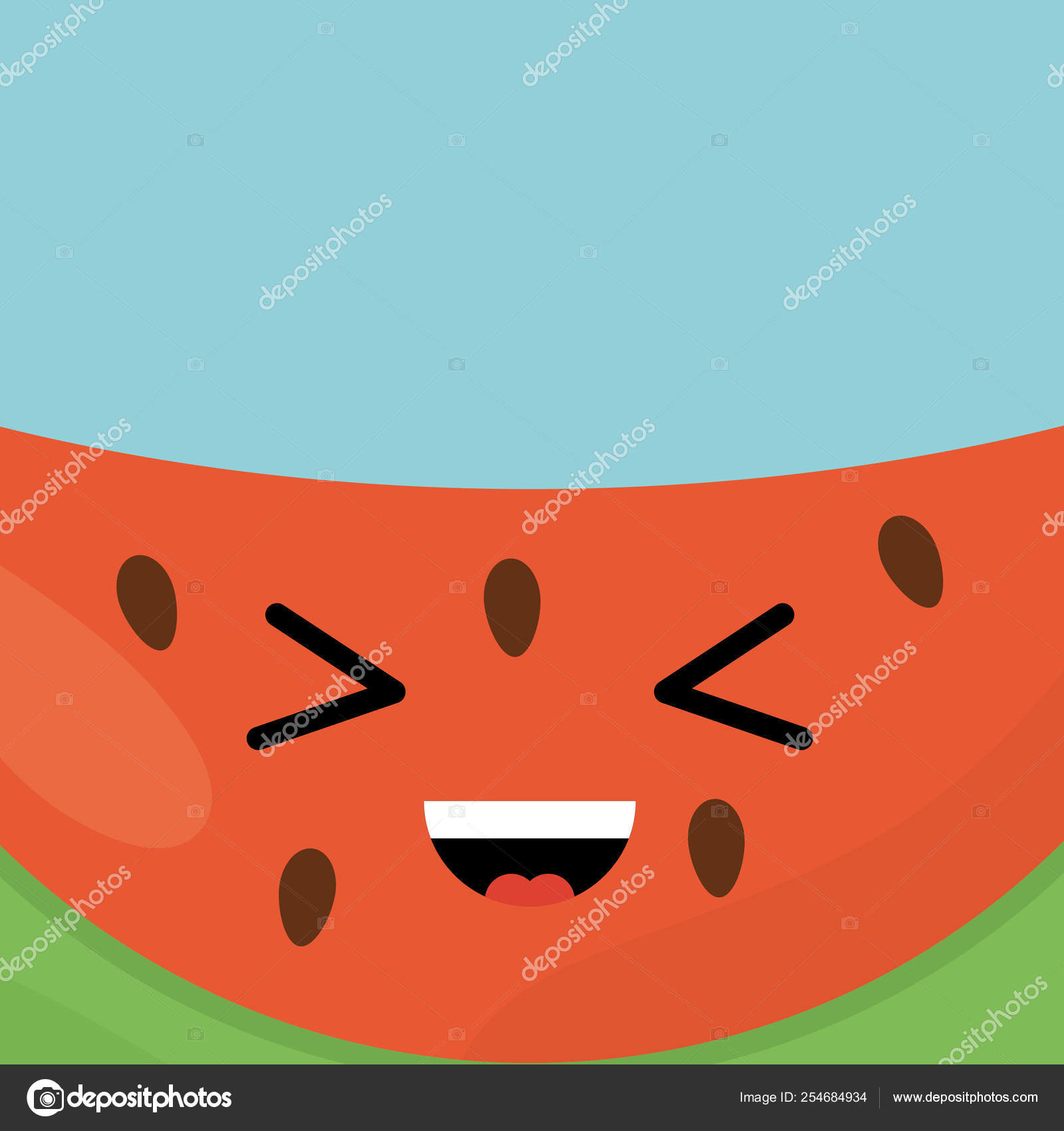 Delicieuse Pasteque Fruit Kawaii Caractere Image Vectorielle Par Stockgiu C Illustration