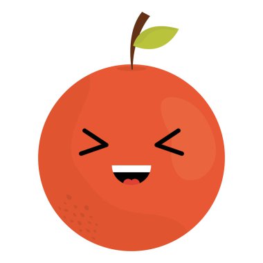 lezzetli turuncu meyve kawaii karakter