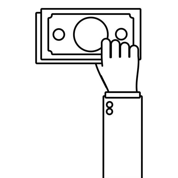 Mano sosteniendo factura de dinero — Archivo Imágenes Vectoriales