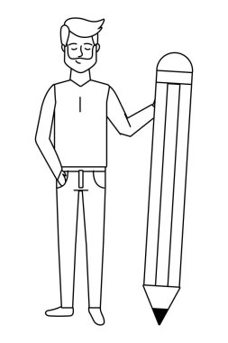 kalem siyah ve beyaz adamla