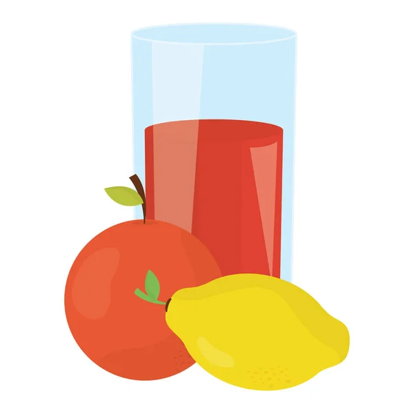 Vers sinaasappel en mango sap fruit in glas — Stockvector