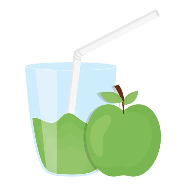 Ποτήρι με χυμό μήλο — Διανυσματικό Αρχείο