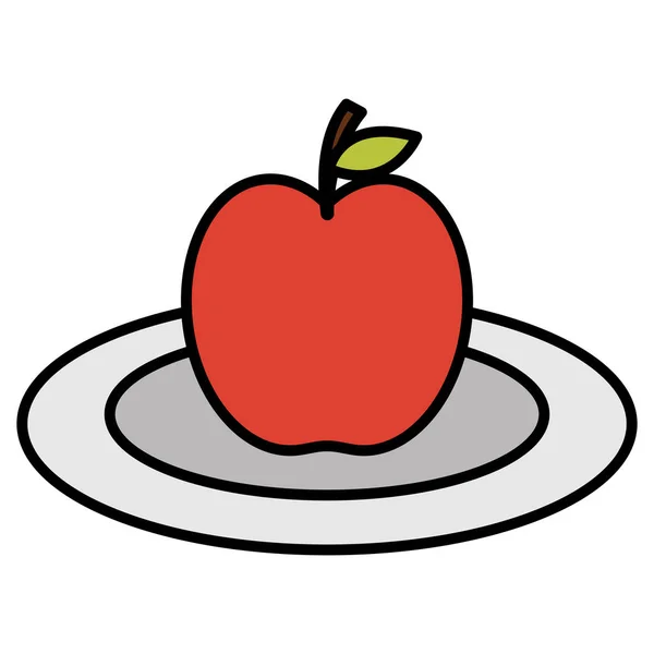 Apple fresh fruit icon — Stock Vector