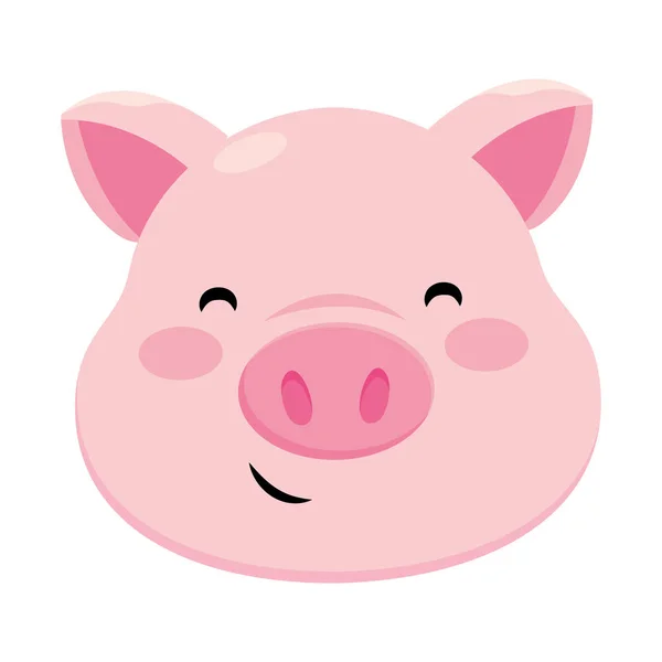 Schwein lächelnde Ikone — Stockvektor
