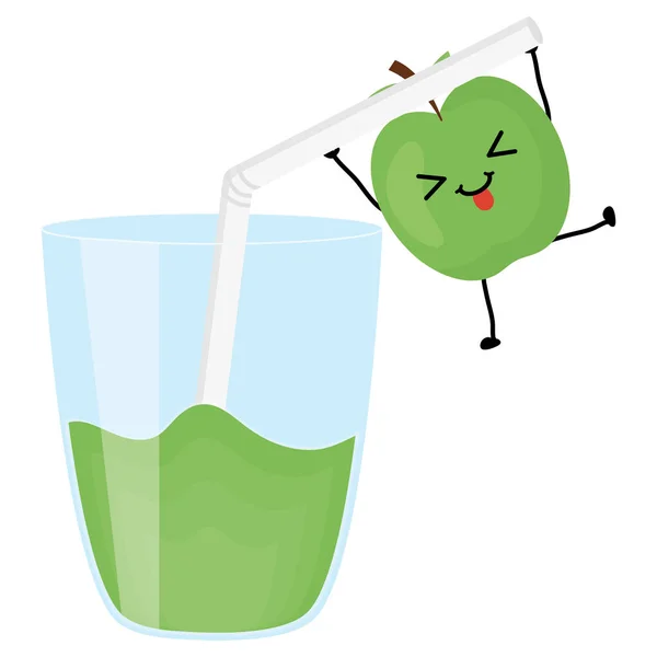 Glas med juice frukt — Stock vektor
