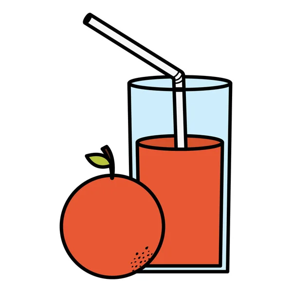 Glass with juice of orange — Stock Vector