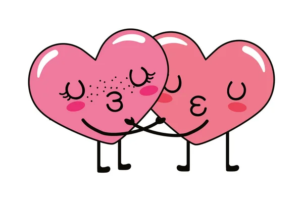 Amour coeur couple dessin animé — Image vectorielle