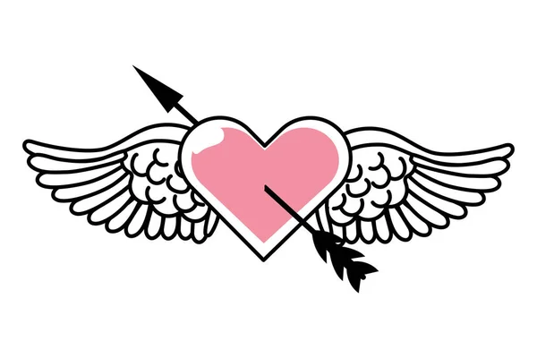 Сердце с крыльями — стоковый вектор