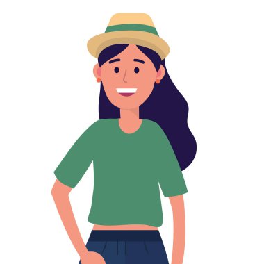 mutlu kadın karikatür