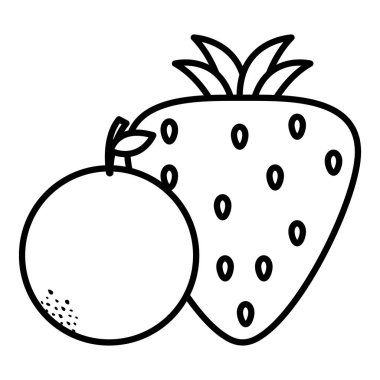 çilek ve portakal taze meyve