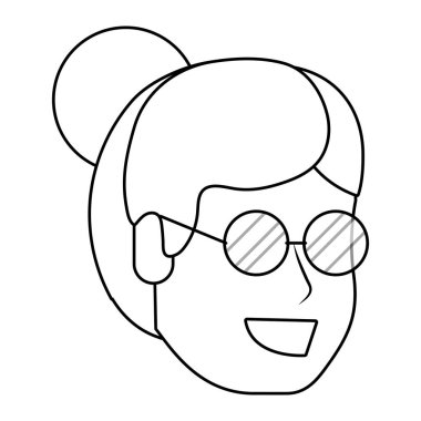 kadın yüz çizgi film