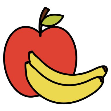 muz ve elma taze meyve simgesi