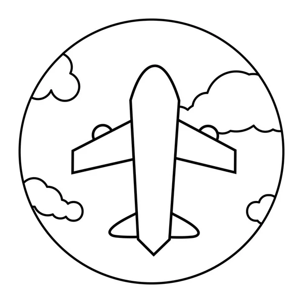 Avión redondo icono — Archivo Imágenes Vectoriales