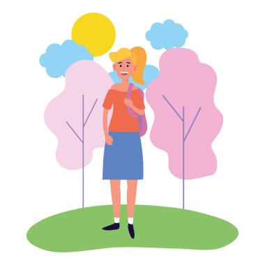 mutlu kadın karikatür