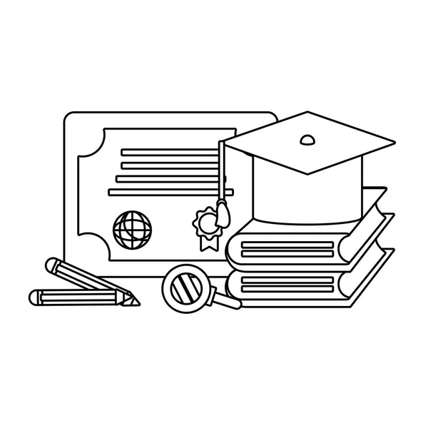 Diploma en boeken — Stockvector