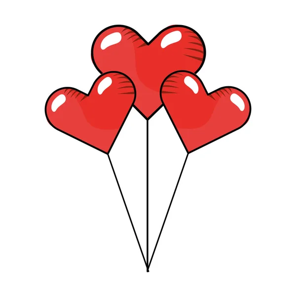 Icône ballons coeur — Image vectorielle