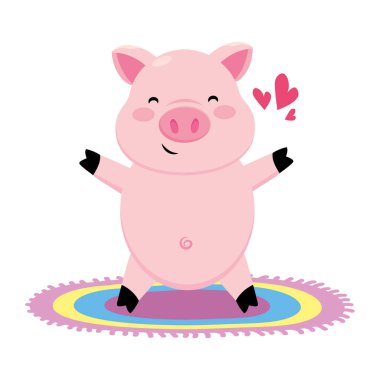 renkli halı ile domuz