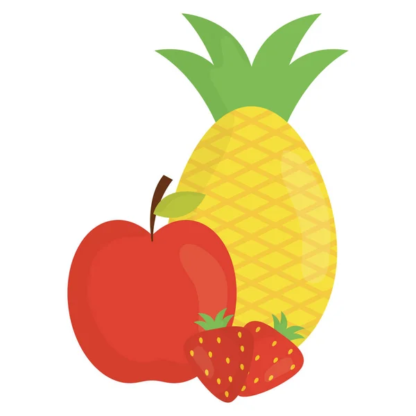 新鲜水果健康图标 — 图库矢量图片