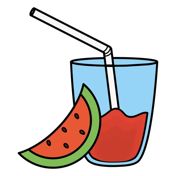Glas mit Saft von Wassermelone — Stockvektor