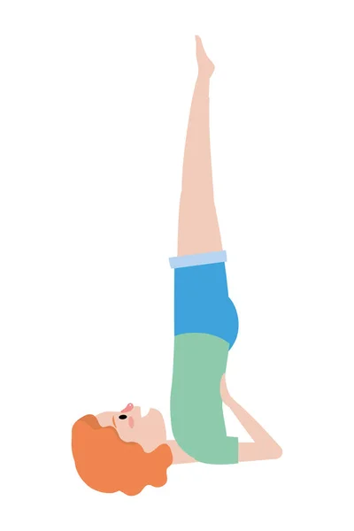 Passen vrouw beoefenen van yoga — Stockvector