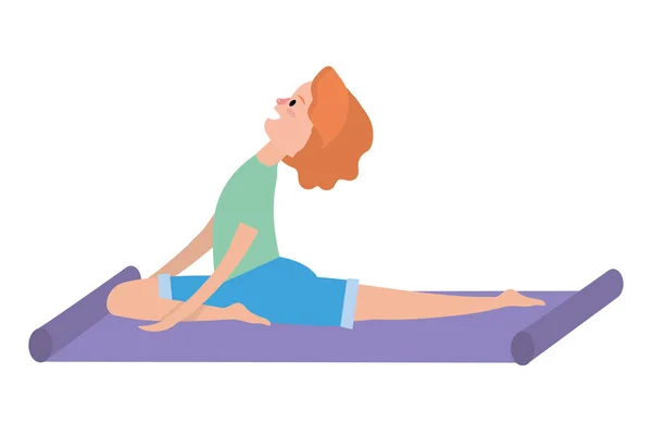 Passen vrouw beoefenen van yoga — Stockvector