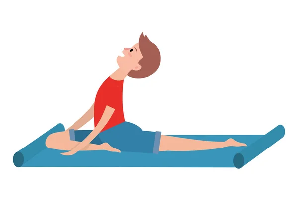 Passar man utövar yoga — Stock vektor