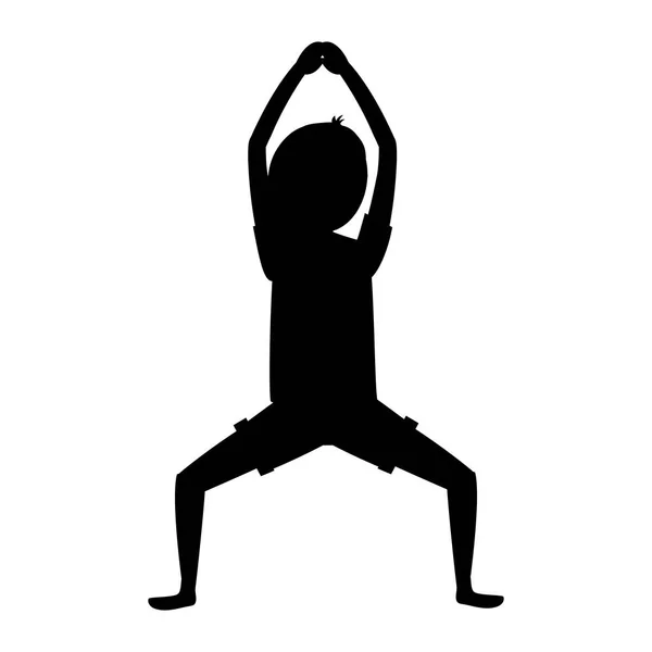 Fit Woman Practicando Yoga — Vector de stock