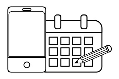 teknoloji smartphone çizgi film