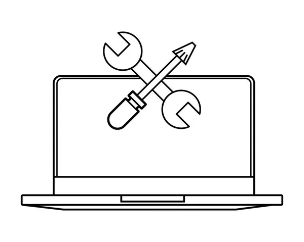 Technologie ordinateur portable dessin animé — Image vectorielle