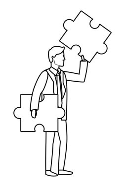 Executive işadamı avatar siyah beyaz