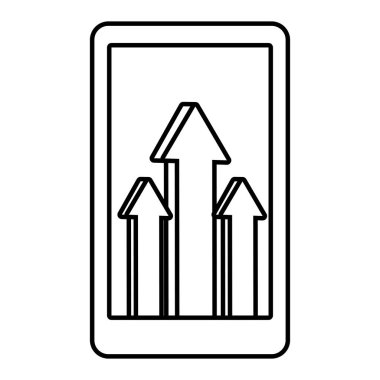 Siyah ve beyaz yukarı okları ile Smartphone