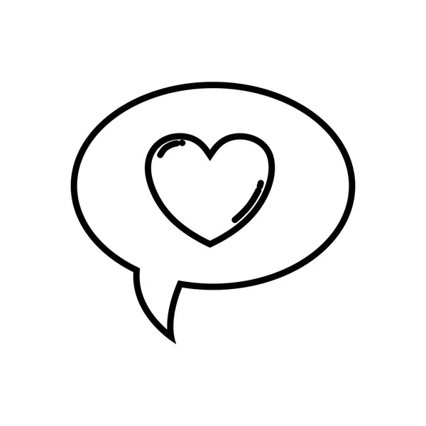 Speech bubbles with heart — Stock Vector