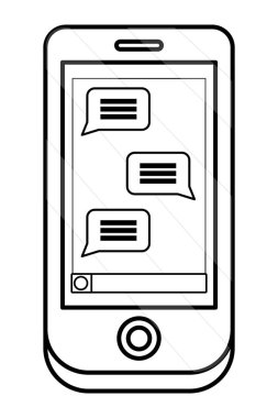 teknoloji smartphone çizgi film