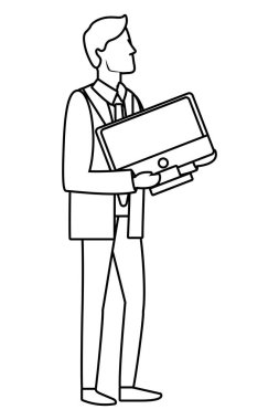 Executive işadamı avatar siyah beyaz