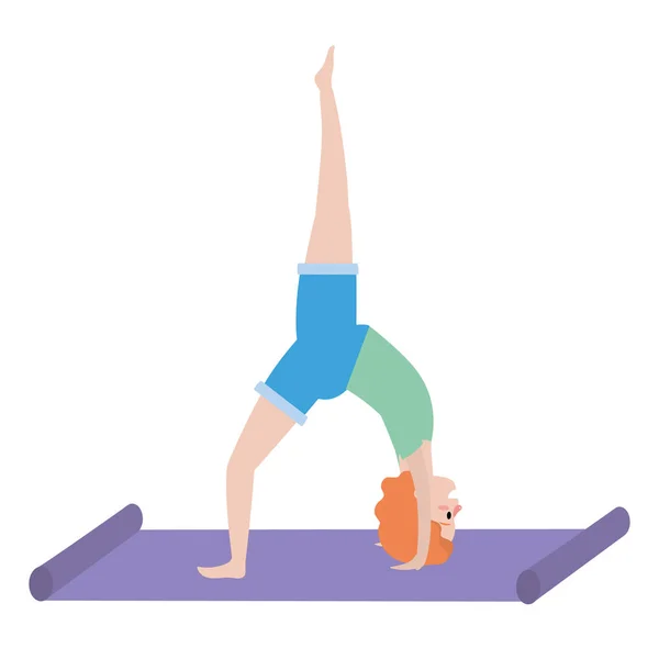 Fit femme pratiquant le yoga — Image vectorielle