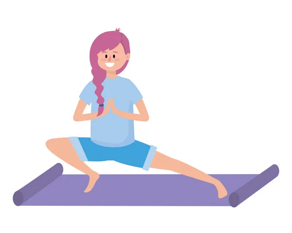 Apto mulher praticando Yoga — Vetor de Stock