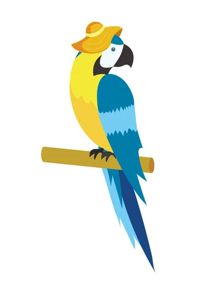 Roztomilý tropického papouška kreslený — Stockový vektor